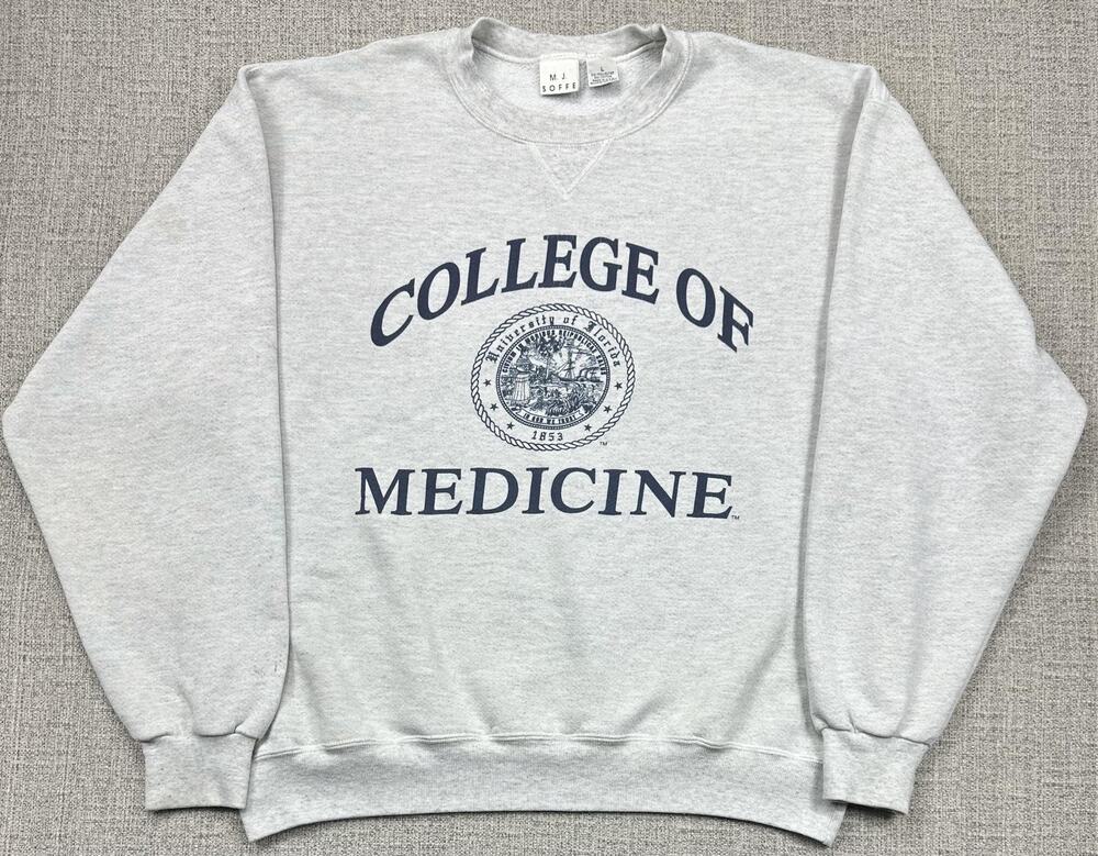 Vintage University Of Florida College Of Medicine Sweatshirt Sz L Soffe USA Seal